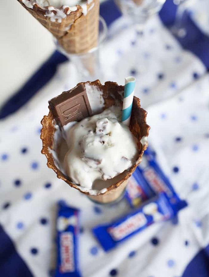 Easy ice cream recipe with only three ingredients! No ice cream machine or churning required.