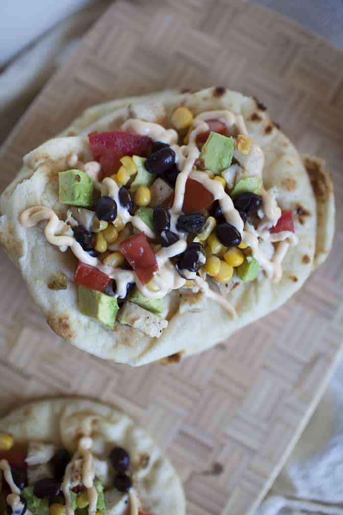 This Mexican style flatbread is super easy and packed with delicious flavors!