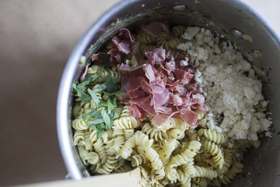 Prosciutto Pesto Feta Pasta A Joyfully Mad Kitchen