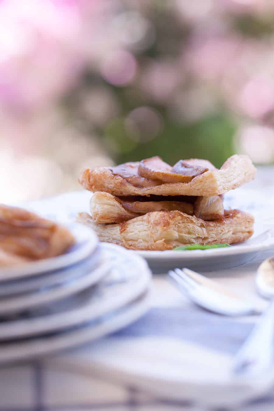 This cinnamon sugar pear tart is the perfect quick dessert idea. Just thaw a store bought pastry puff, season and add pears. Delicious dessert in under 30 minutes!