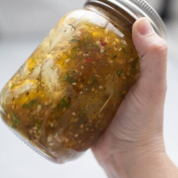 pork chop marinade in a jar