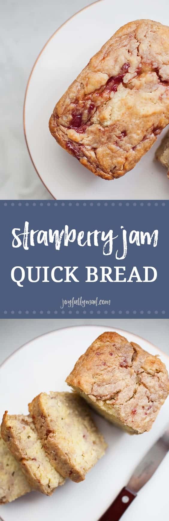 This strawberry jam quick bread is a special treat that the whole family can enjoy! Made with honey sweetened jam, it?s the perfect little indulgence. Make mini loaves and give them as gifts! 