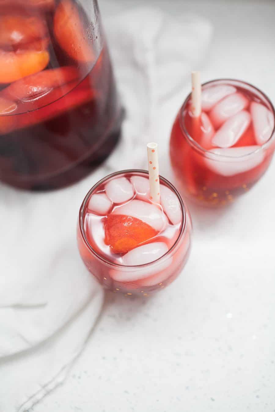 This peach blackberry lemonade is the perfect lemonade mocktail for any occasion! Baby showers, bridal showers, or just because, this peach blackberry lemonade is perfectly sweet and tart. This lemonade is a fruity version of a classic that everyone will love!?