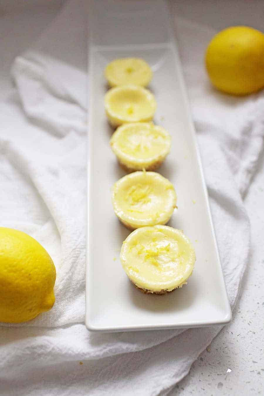 Mini Lemon Cheesecake Bites - A Joyfully Mad Kitchen