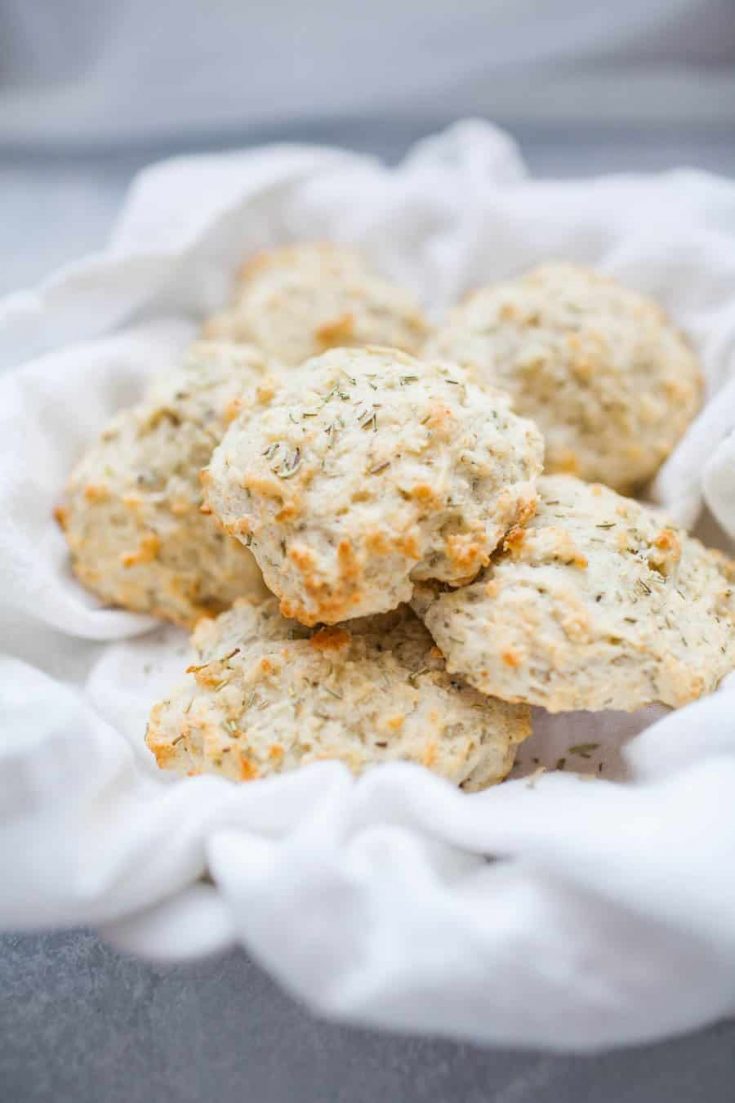 Love having bread with your dinner? These quick, goat cheese rosemary drop biscuits are the solution! These biscuits will trump any store bought bread and the best part is they're ready quickly. Start with a basic drop biscuit recipe and add in a hint of goat cheese and rosemary for a buttery, creamy biscuit. Serve with a slab of butter or as is and you have the perfect bread component to any dinner!?