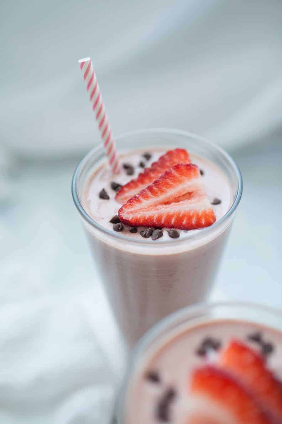 Chocolate Strawberry Greek Yogurt Smoothie - A Joyfully Mad Kitchen