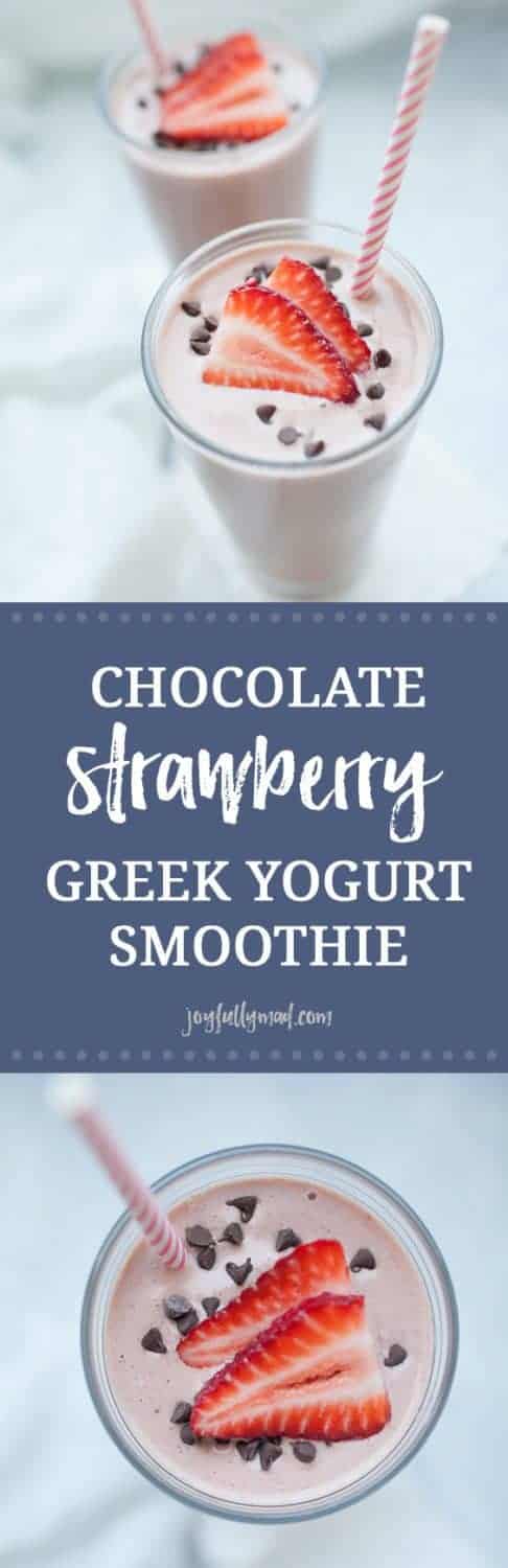 Breakfast should be simple, yet delicious and this recipe for Chocolate Strawberry Greek Yogurt Smoothie definitely covers both! This greek yogurt recipe is simple yet so delicious. If having chocolate for breakfast is wrong, I certainly don't want to be right! This smoothie is packed with protein from greek yogurt and almond milk too, so this is a breakfast that will keep you full. 