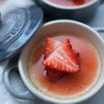 The perfect dessert for two: Strawberry Pots de Creme! A sweet, simple French dessert custard made with a homemade strawberry syrup,?heavy whipping cream, egg yolks, vanilla bean and a dash of salt. These pots de creme are perfect for a special celebration or?just because. Serve them in individual custard ramekins and top with a splash of homemade strawberry syrup!