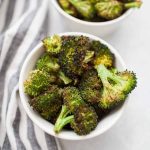oven roasted broccoli in a bowl