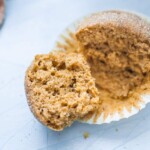Celebrate the fall season with Gluten Free Pumpkin Snickerdoodle Muffins! These muffins have pumpkin, fall spices like nutmeg, cinnamon and cloves, plus they are sweetened with maple syrup. Make these muffins in your food processor for a quick one bowl clean up. These gluten free muffins are the perfect snack.