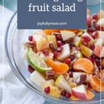 A delightful thanksgiving fruit salad served in a bowl.