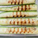 grilled zucchini on a sheet pan