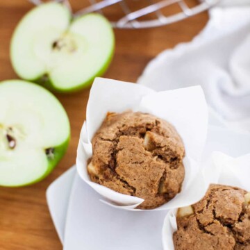 a plate of apple cinnamon muffins