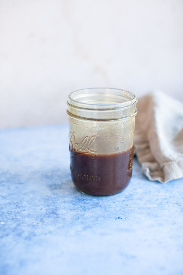 stir fry sauce in a mason jar