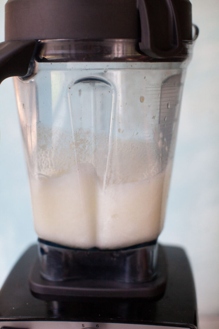 soap and water in a blender