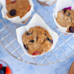 muffins on a cooling rack.