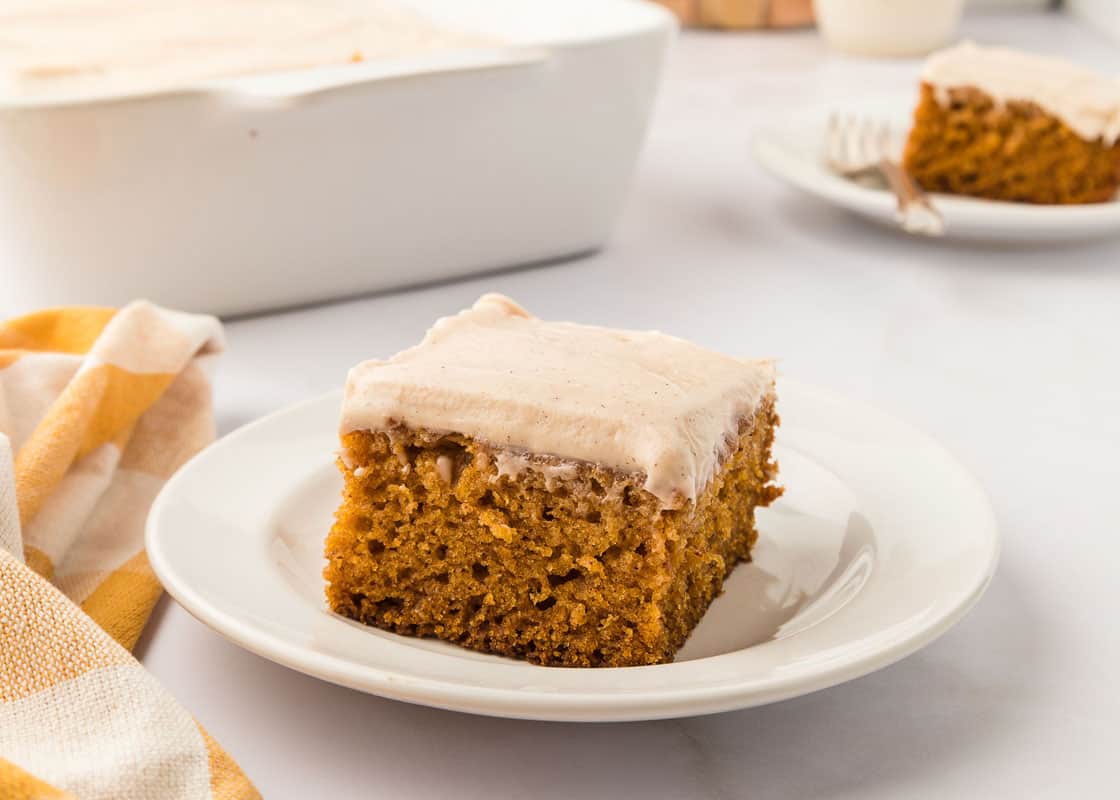 Pumpkin Sheet Cake with Maple Cream Cheese Frosting