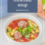         Mexican meatball soup is a delicious and comforting dish served in a bowl.