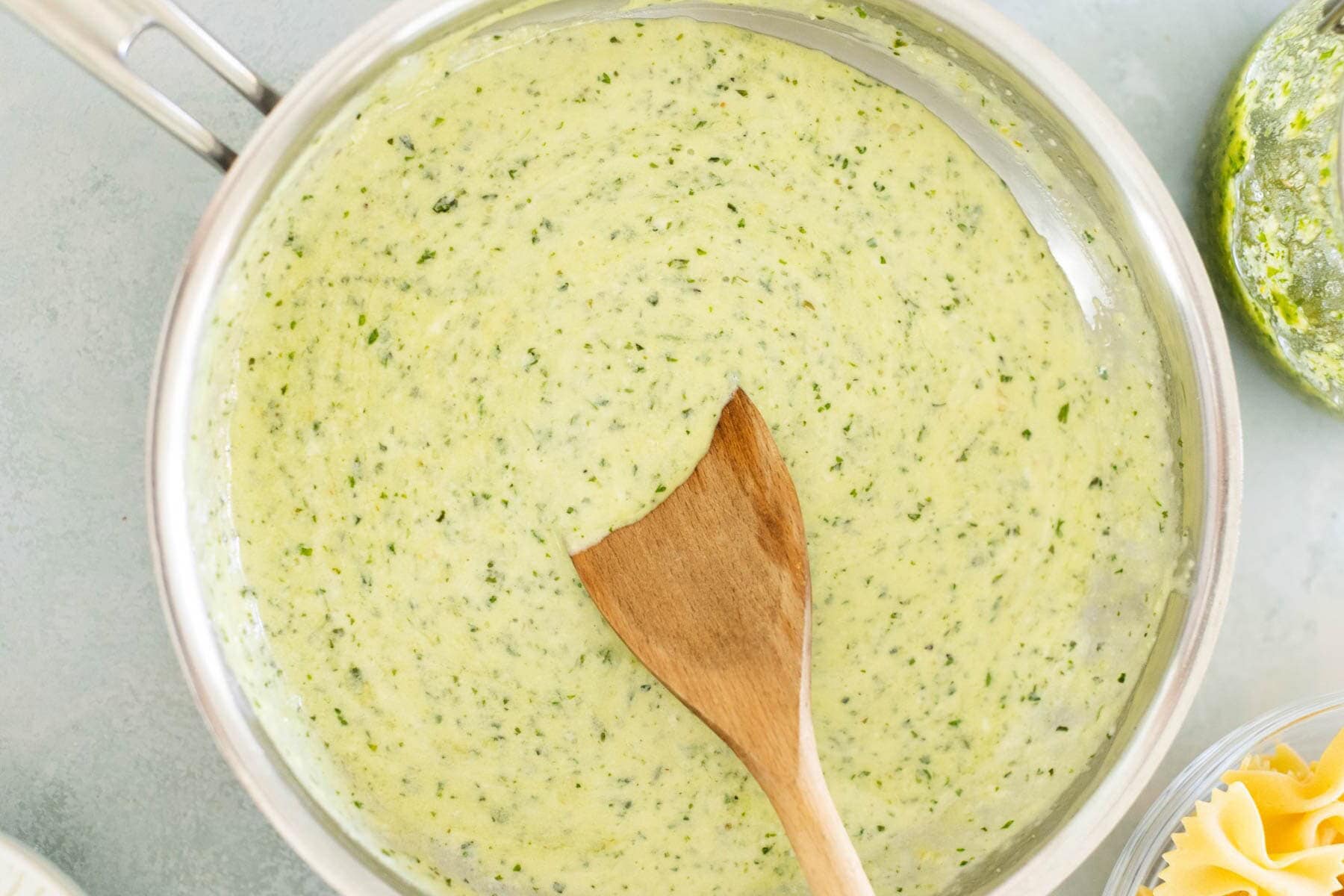Creamy Pesto Sauce - A Joyfully Mad Kitchen